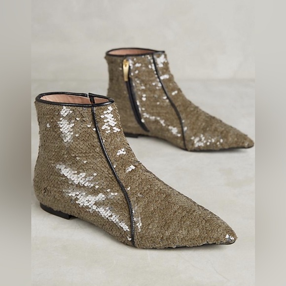 NEW ANTHROPOLOGIE DAY BIRGER ET MIKKELSEN IN PLATINUM SEQUIN ZAYNE 38 7-7.5 - Picture 1 of 10